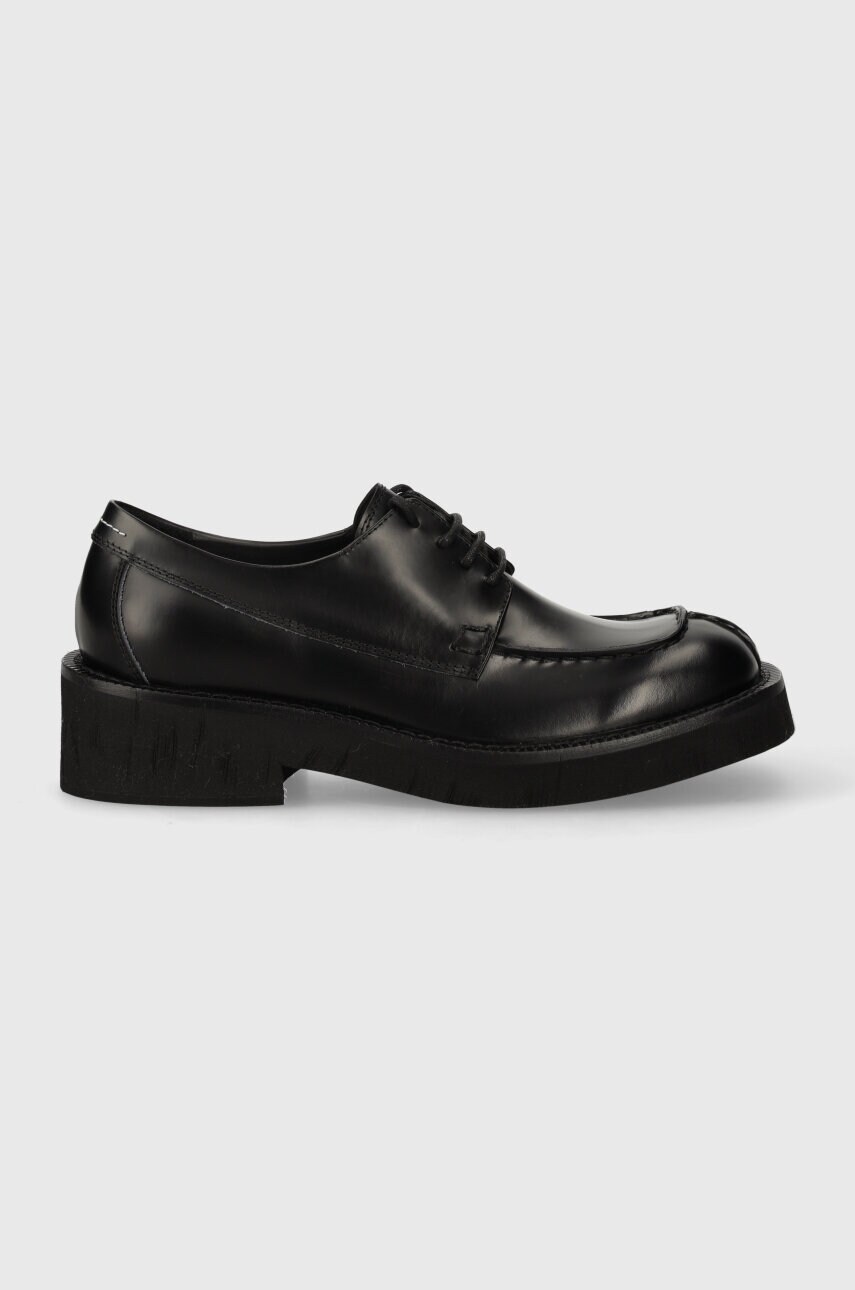 Шкіряні туфлі MM6 Maison Margiela чоловічі колір чорний SH1WQ0001