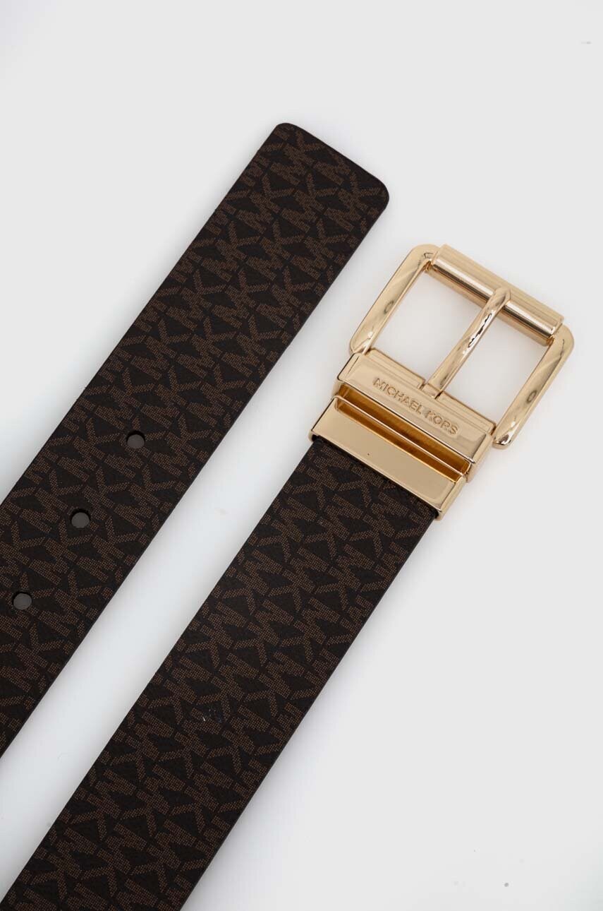 Двосторонній шкіряний ремінь MICHAEL Michael Kors жіночий колір коричневий