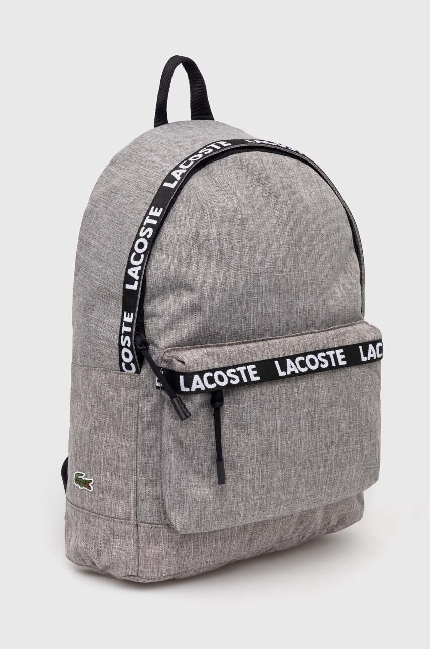 Рюкзак Lacoste колір сірий великий однотонний