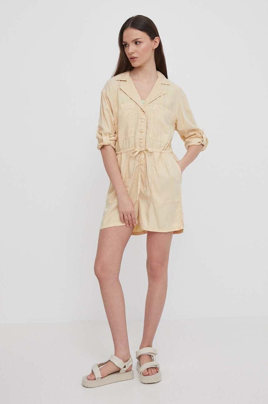 Комбінезон Pepe Jeans Elison колір бежевий з коміром PL230479