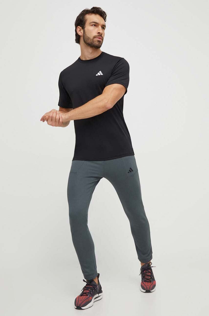 Штани для тренувань adidas Performance колір зелений однотонні