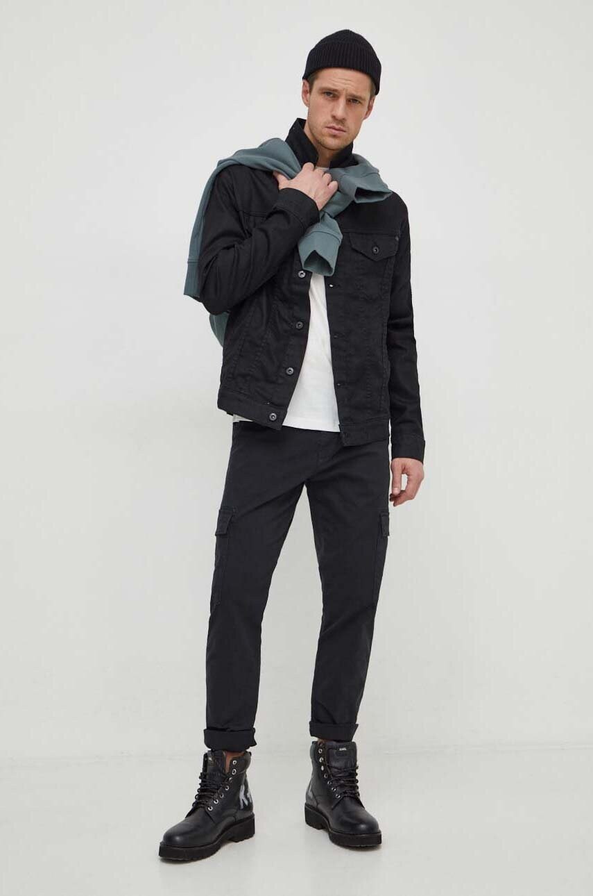 Штани Pepe Jeans SLIM CARGO чоловічі колір чорний фасон cargo PM211641