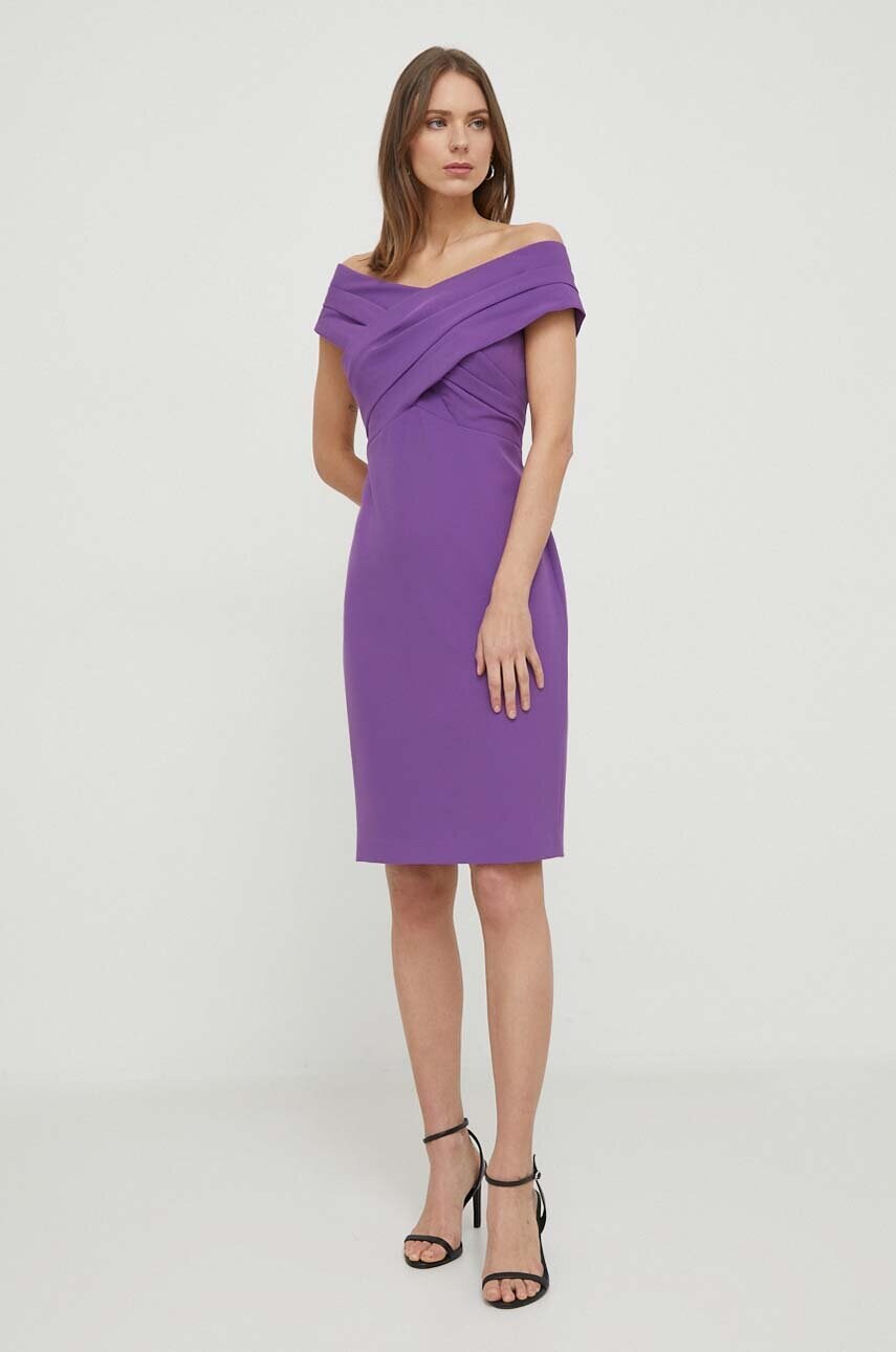Сукня Lauren Ralph Lauren колір фіолетовий mini облягаюча