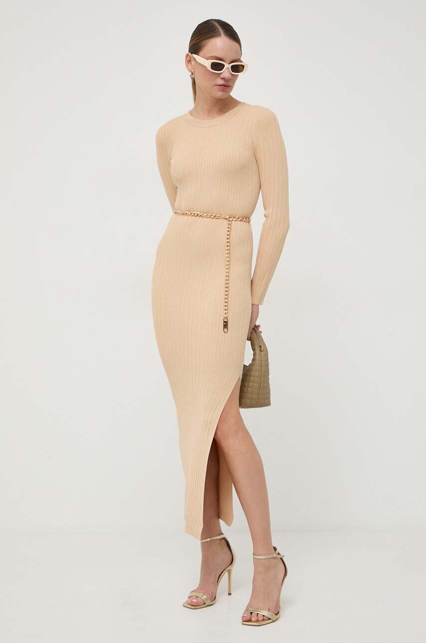 Сукня MICHAEL Michael Kors колір бежевий maxi облягаюча