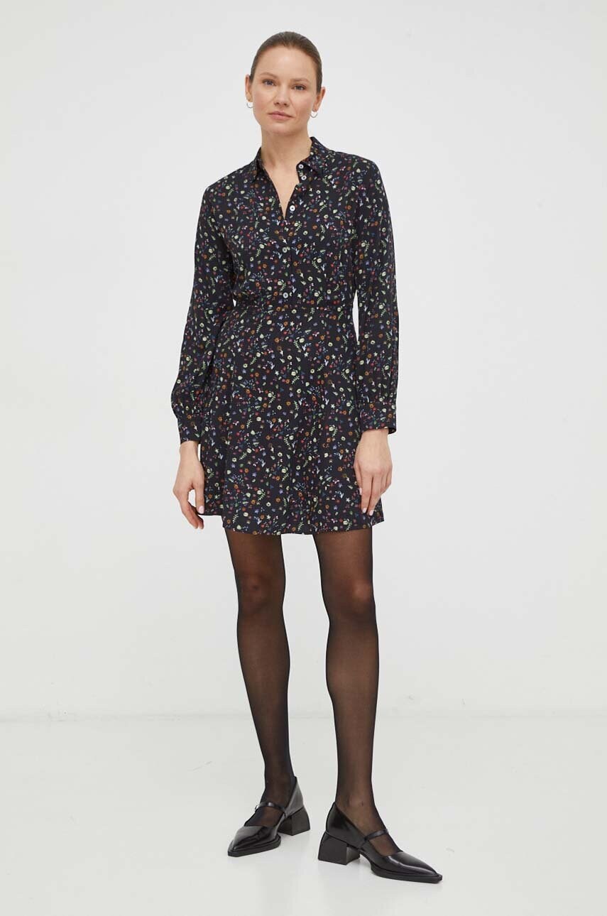Сукня PS Paul Smith колір чорний mini розкльошена