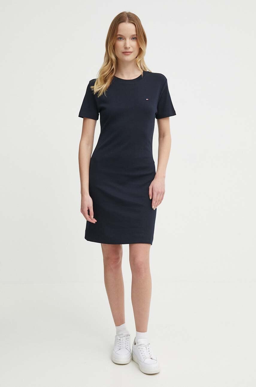 Бавовняна сукня Tommy Hilfiger колір синій mini розкльошена WW0WW42721