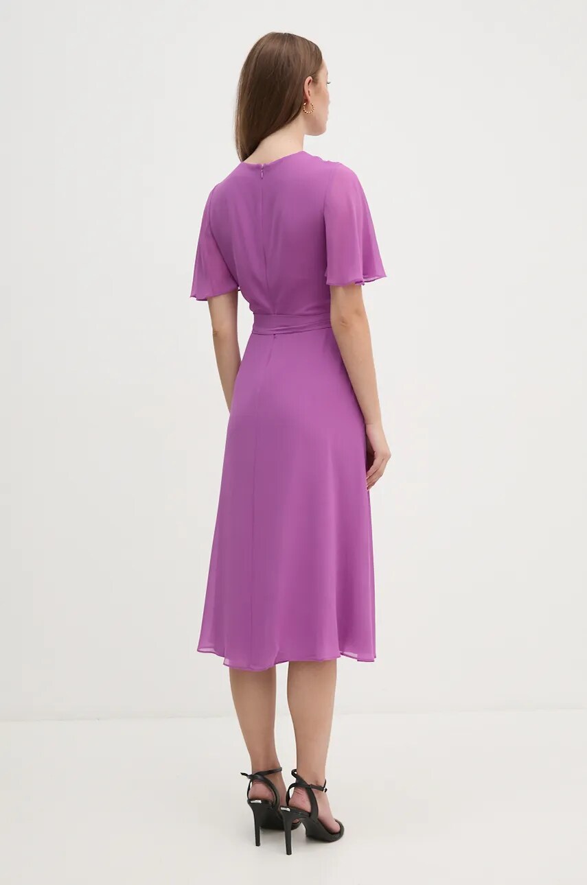 Сукня Lauren Ralph Lauren колір фіолетовий midi розкльошена