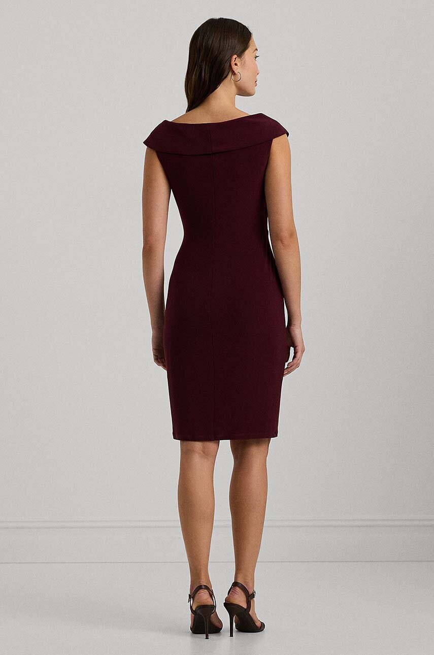 Сукня Lauren Ralph Lauren колір бордовий mini облягаюча 253926907