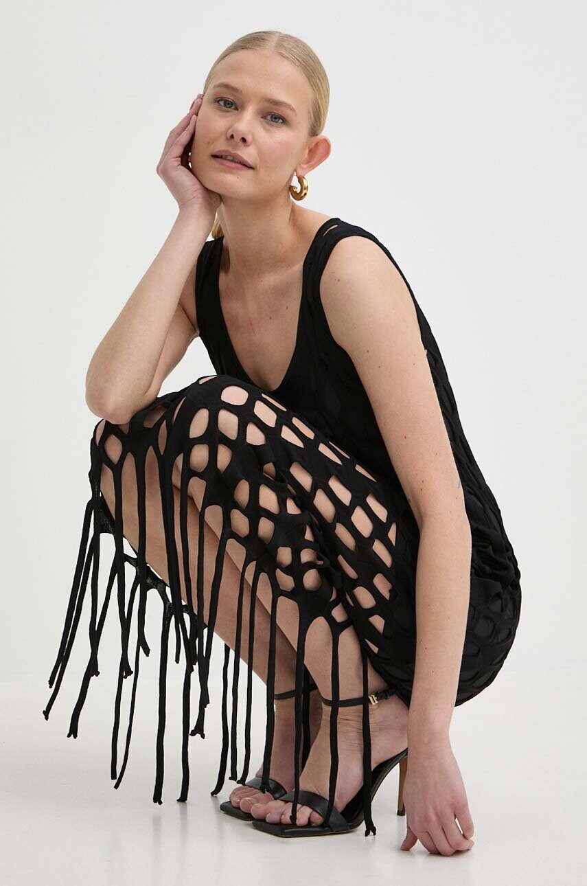 Сукня Pinko колір чорний midi облягаюча 103464 Y7ZX