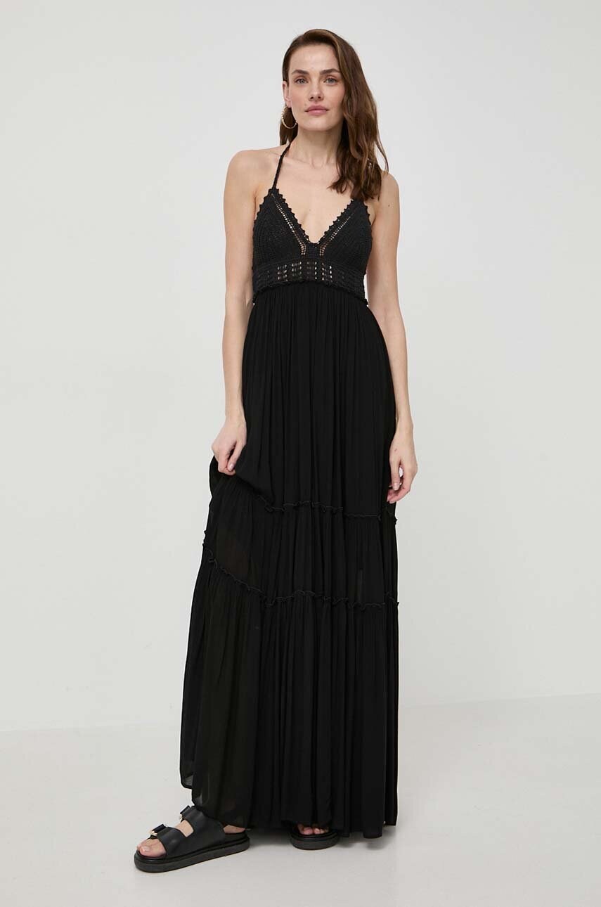 Сукня Twinset колір чорний maxi розкльошена