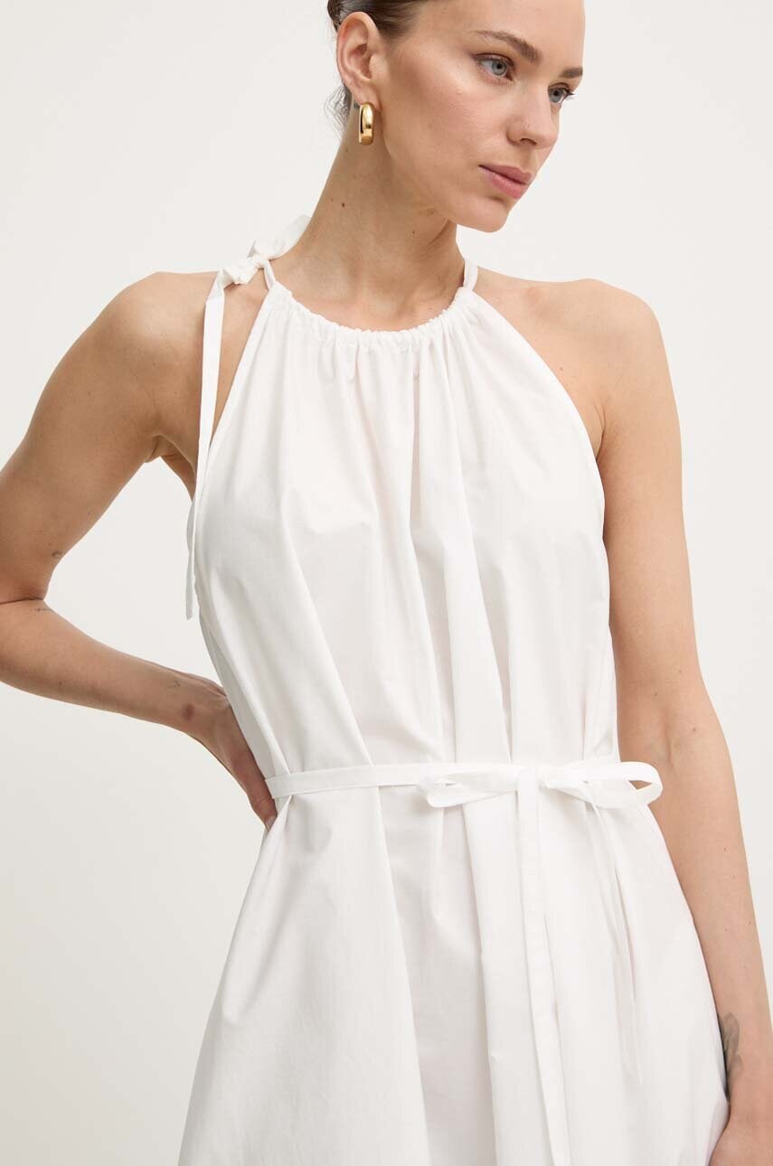 Бавовняна сукня Weekend Max Mara колір білий maxi розкльошена