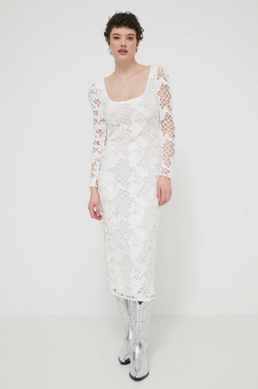 Сукня Desigual SANDALO колір білий midi облягаюча 24SWVW50