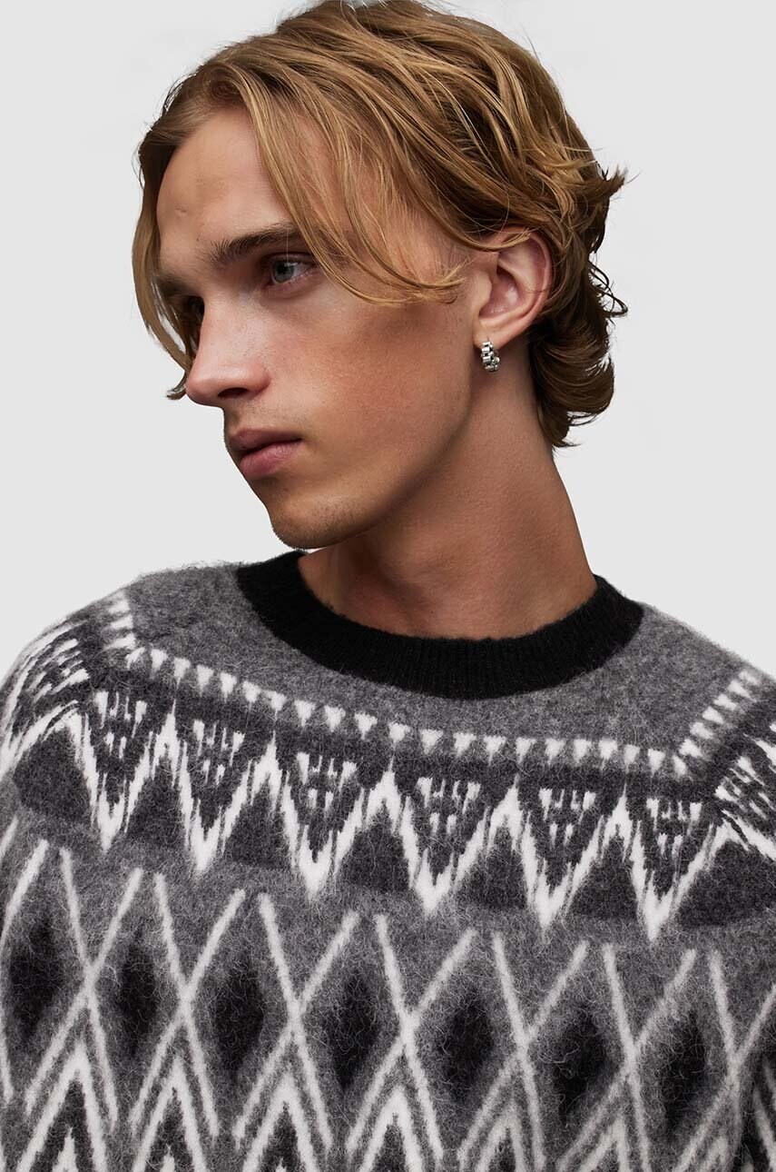 Вовняний светр AllSaints Aces колір чорний теплий