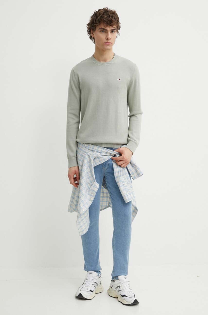 Бавовняний светр Tommy Jeans колір сірий