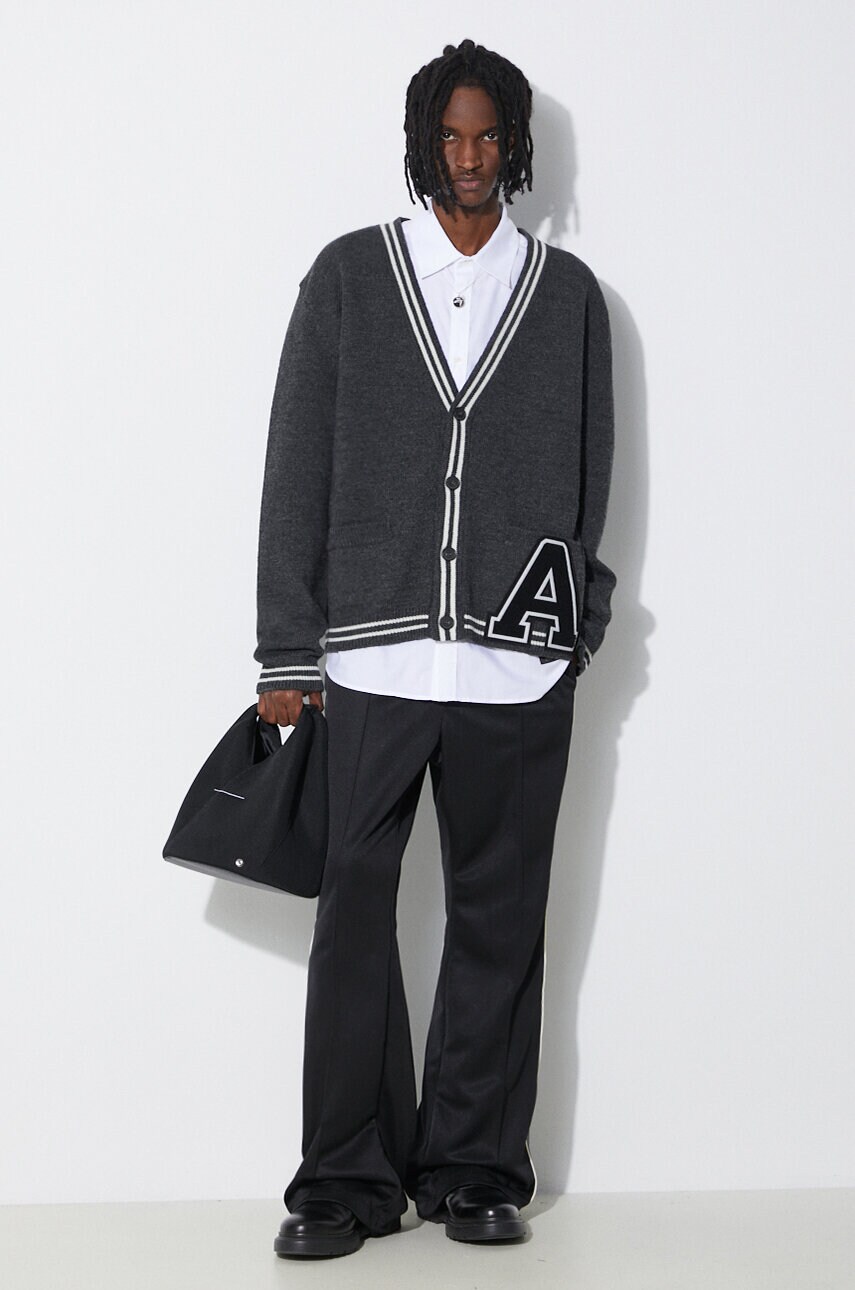 Вовняний кардиган AMBUSH A Patch Knit Cardigan колір сірий BMHB003S24KNI