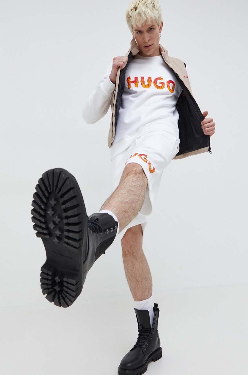 Бавовняні шорти HUGO колір білий