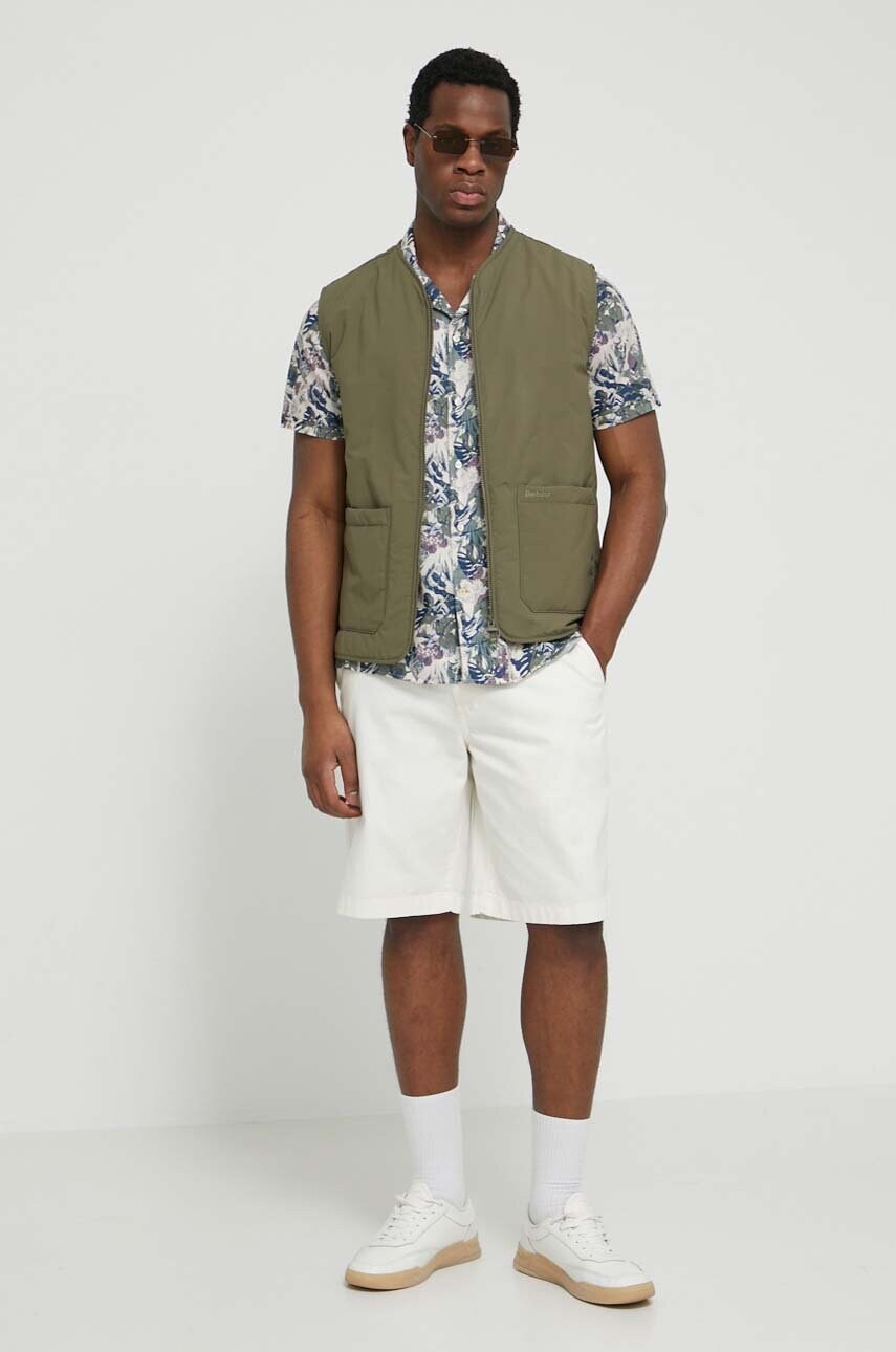 Бавовняні шорти Barbour колір бежевий