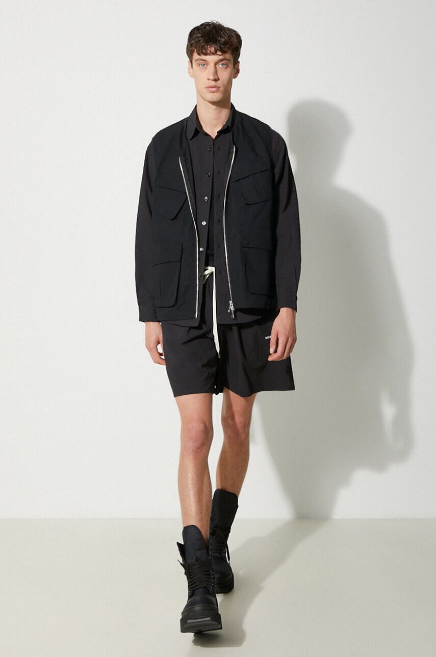 Шорти MKI MIYUKI ZOKU Seersucker Shorts чоловічі колір чорний SEERSUCKER.SHORTS