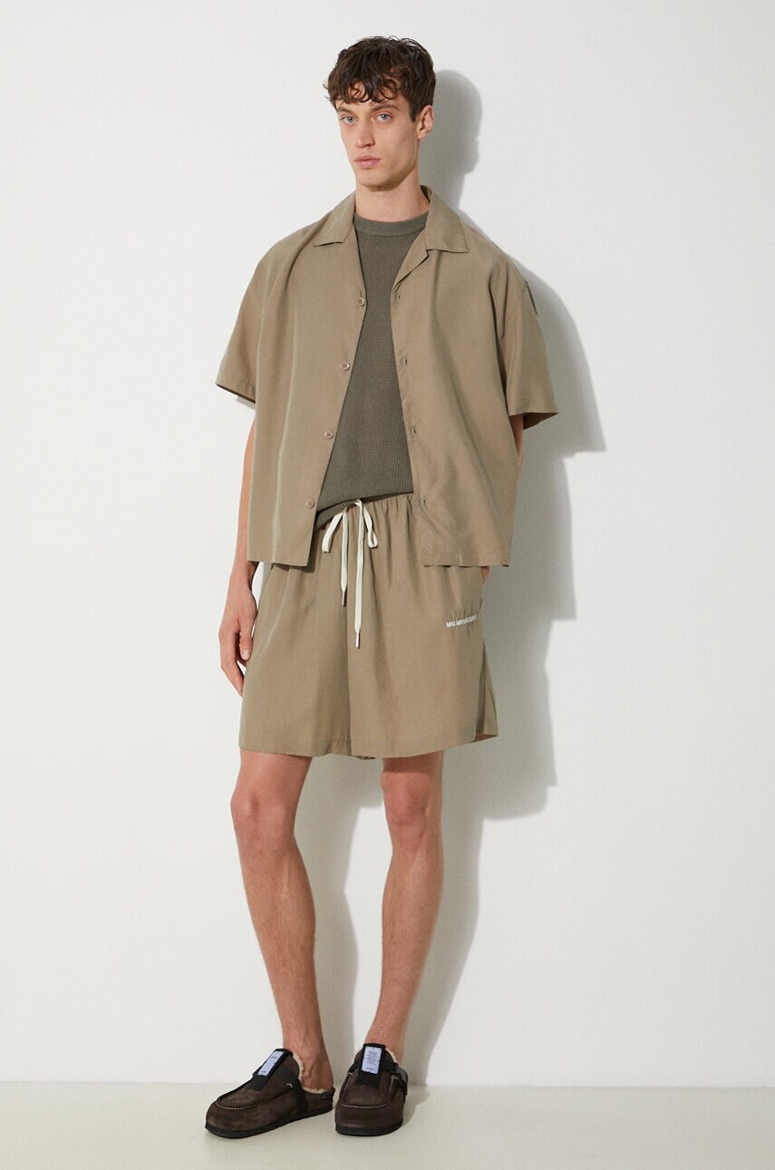 Шорти MKI MIYUKI ZOKU Tencel Shorts чоловічі колір зелений TENCEL.SHORTS