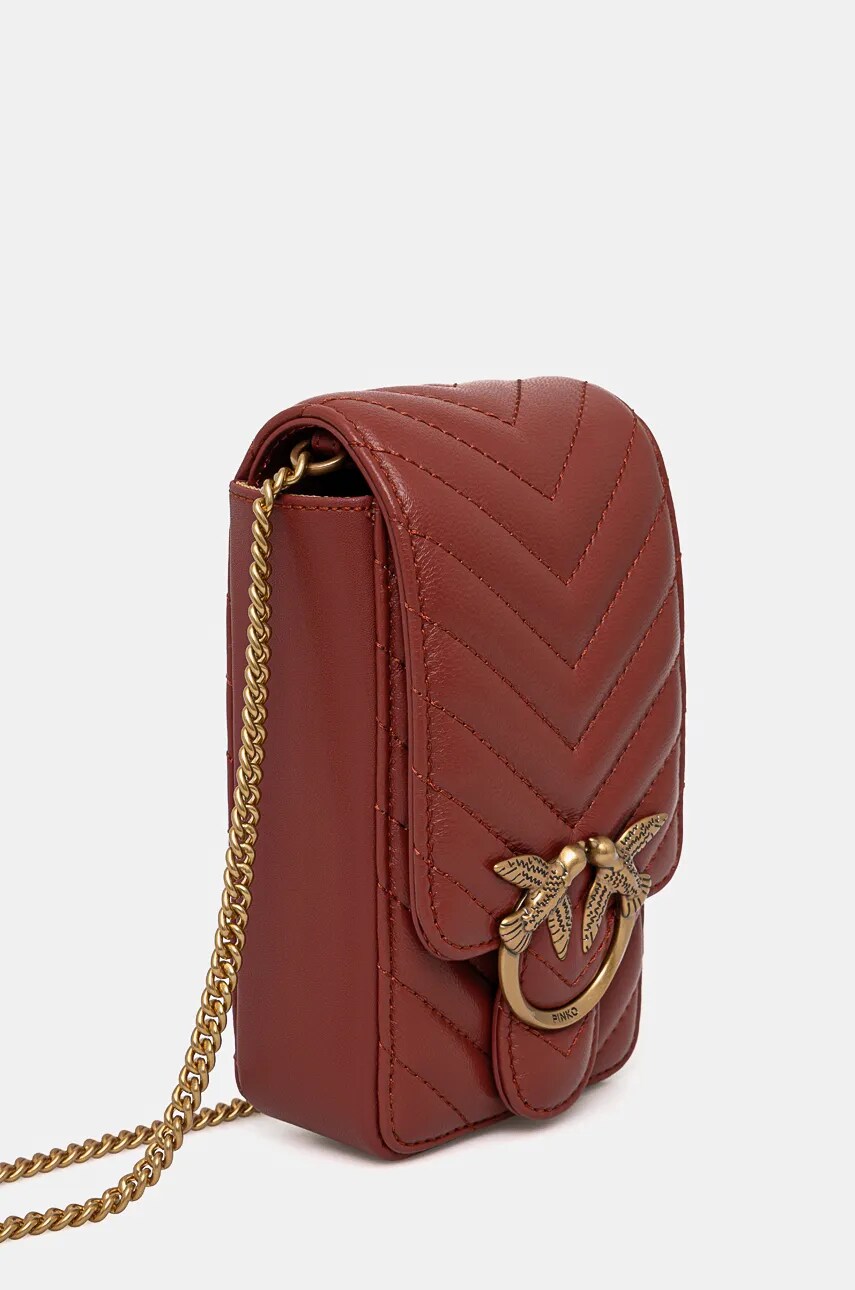 Шкіряна сумочка Pinko колір бежевий 102739 A0GK