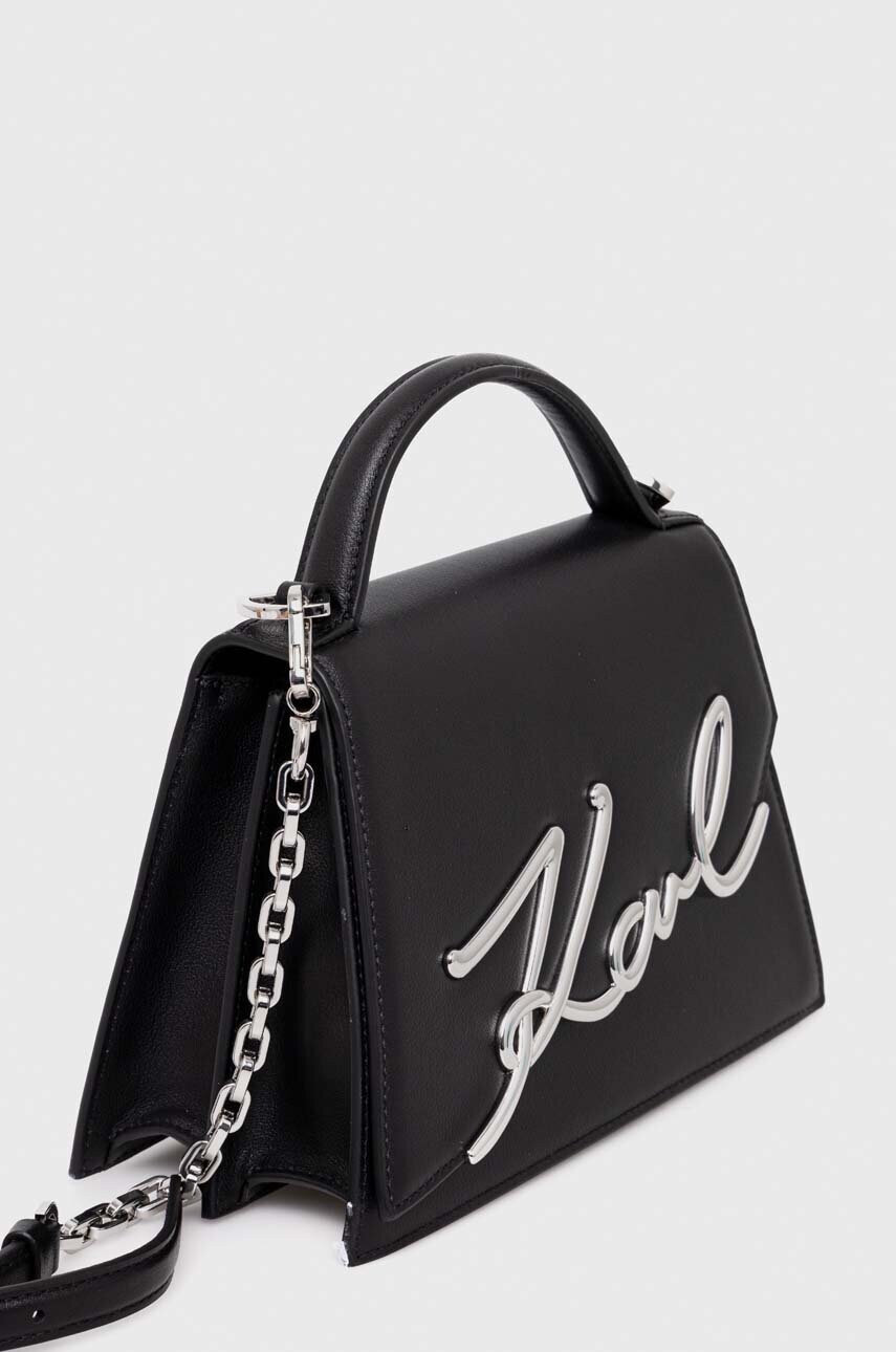 Шкіряна сумочка Karl Lagerfeld колір чорний