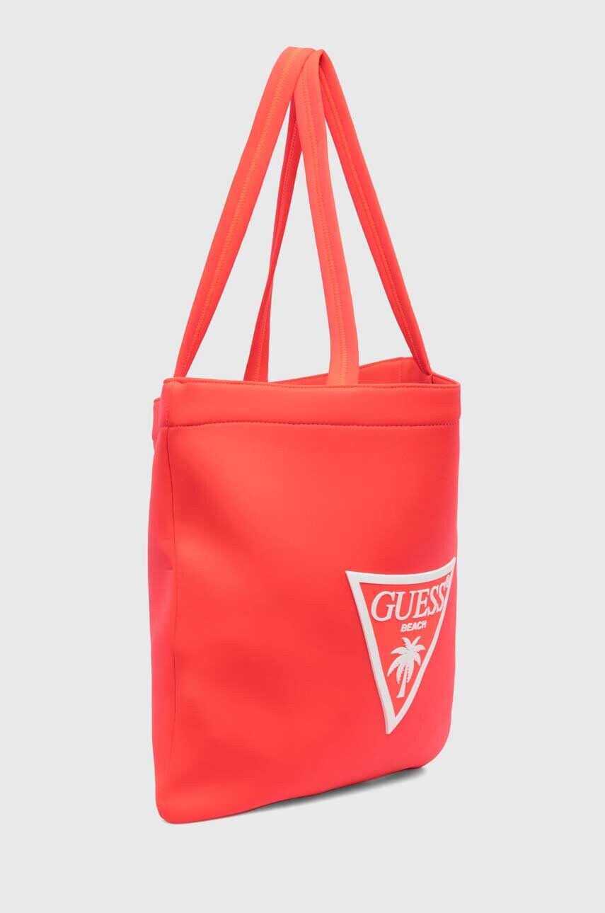 Пляжна сумка Guess колір рожевий