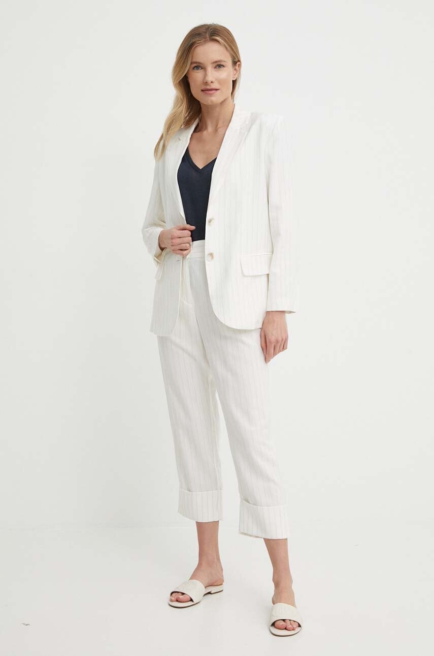 Льняна футболка Pepe Jeans LEIGHTON колір синій PL505855