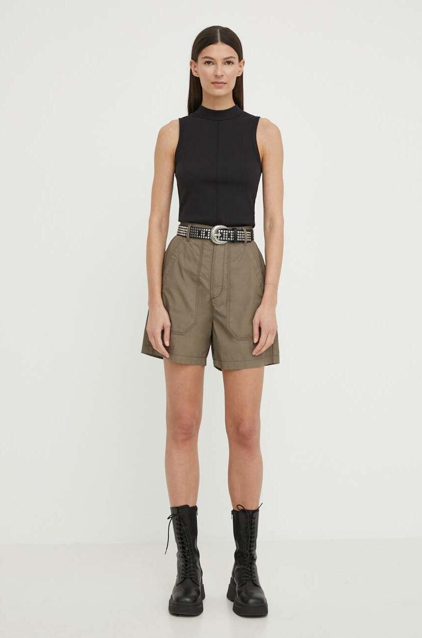 Топ G-Star Raw жіночий колір чорний півгольф