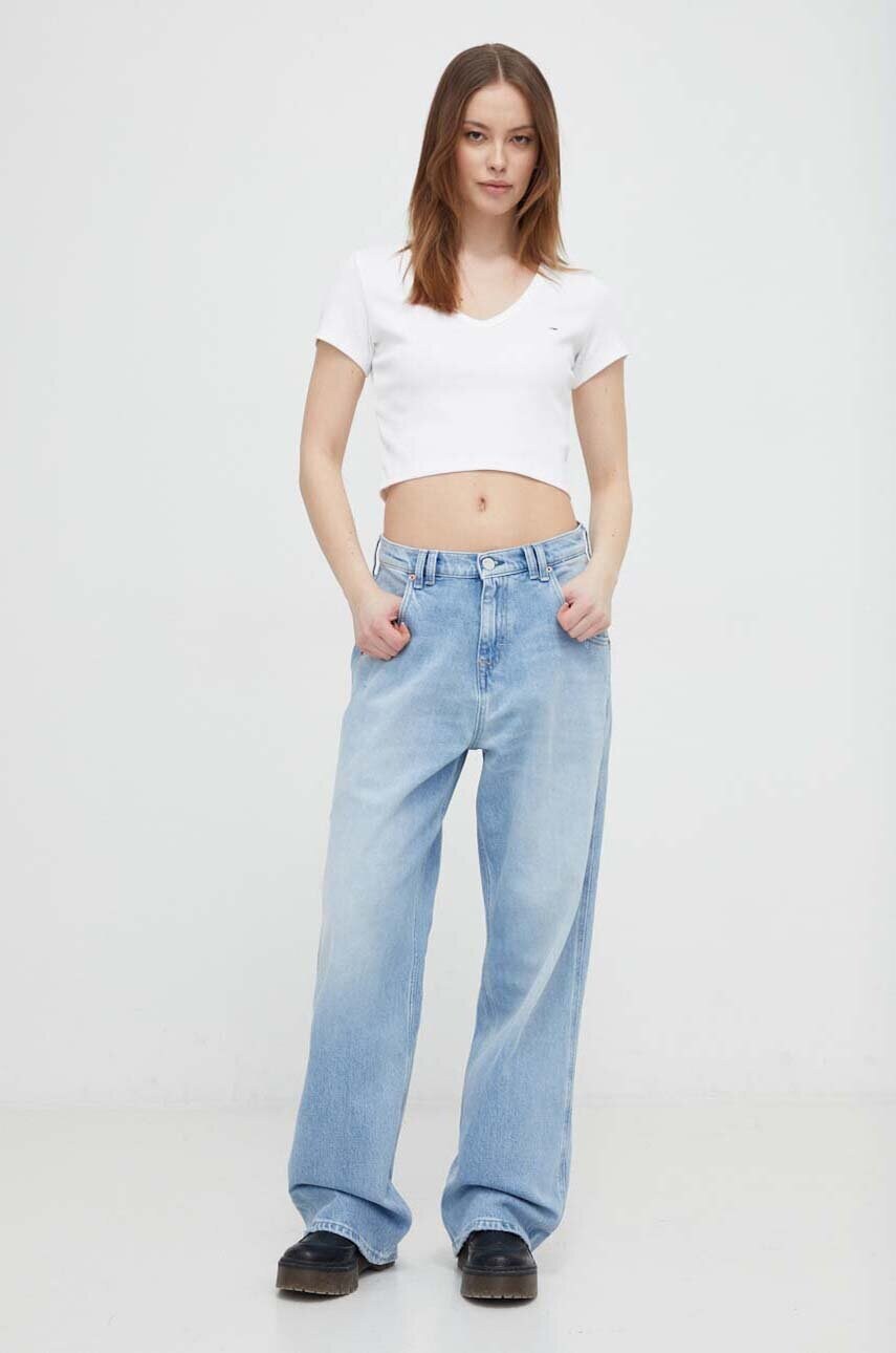Футболка Tommy Jeans жіночий колір білий