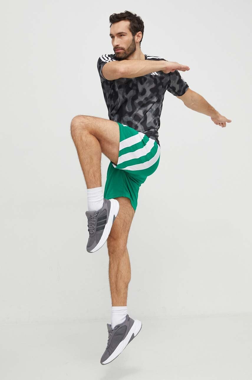 Бігова футболка adidas Performance Own the Run колір сірий візерунок