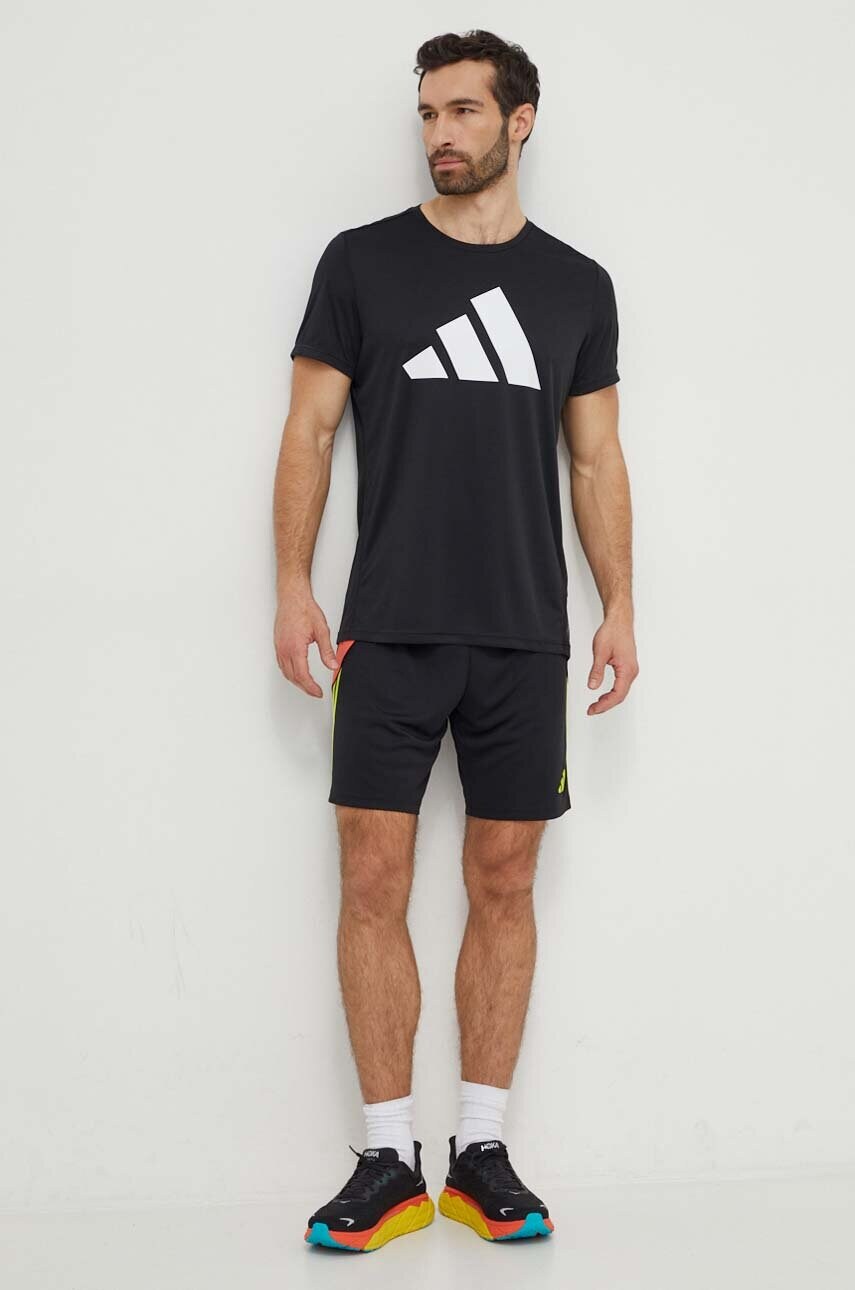 Бігова футболка adidas Performance Run It колір чорний з принтом