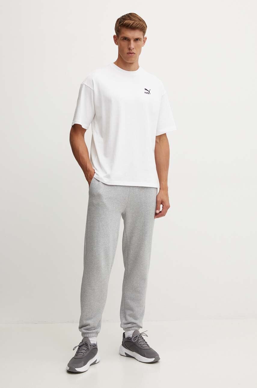 Бавовняна футболка Puma чоловічий колір білий з аплікацією