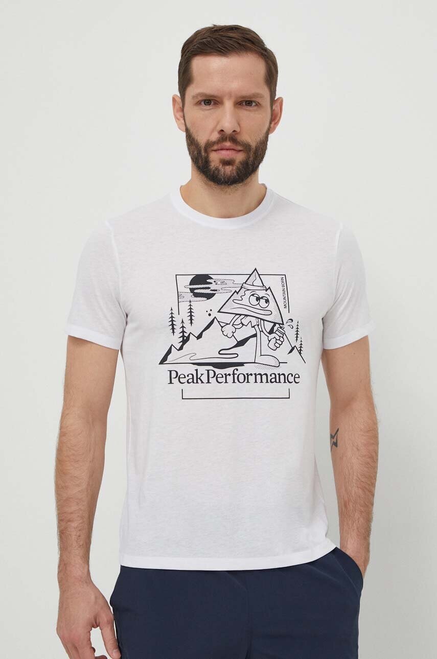 Футболка Peak Performance чоловічий колір білий з принтом
