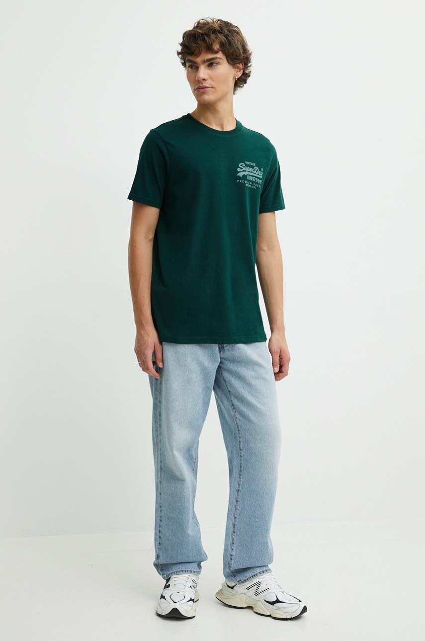 Футболка Superdry чоловіча колір зелений з принтом M1011979A-9VK