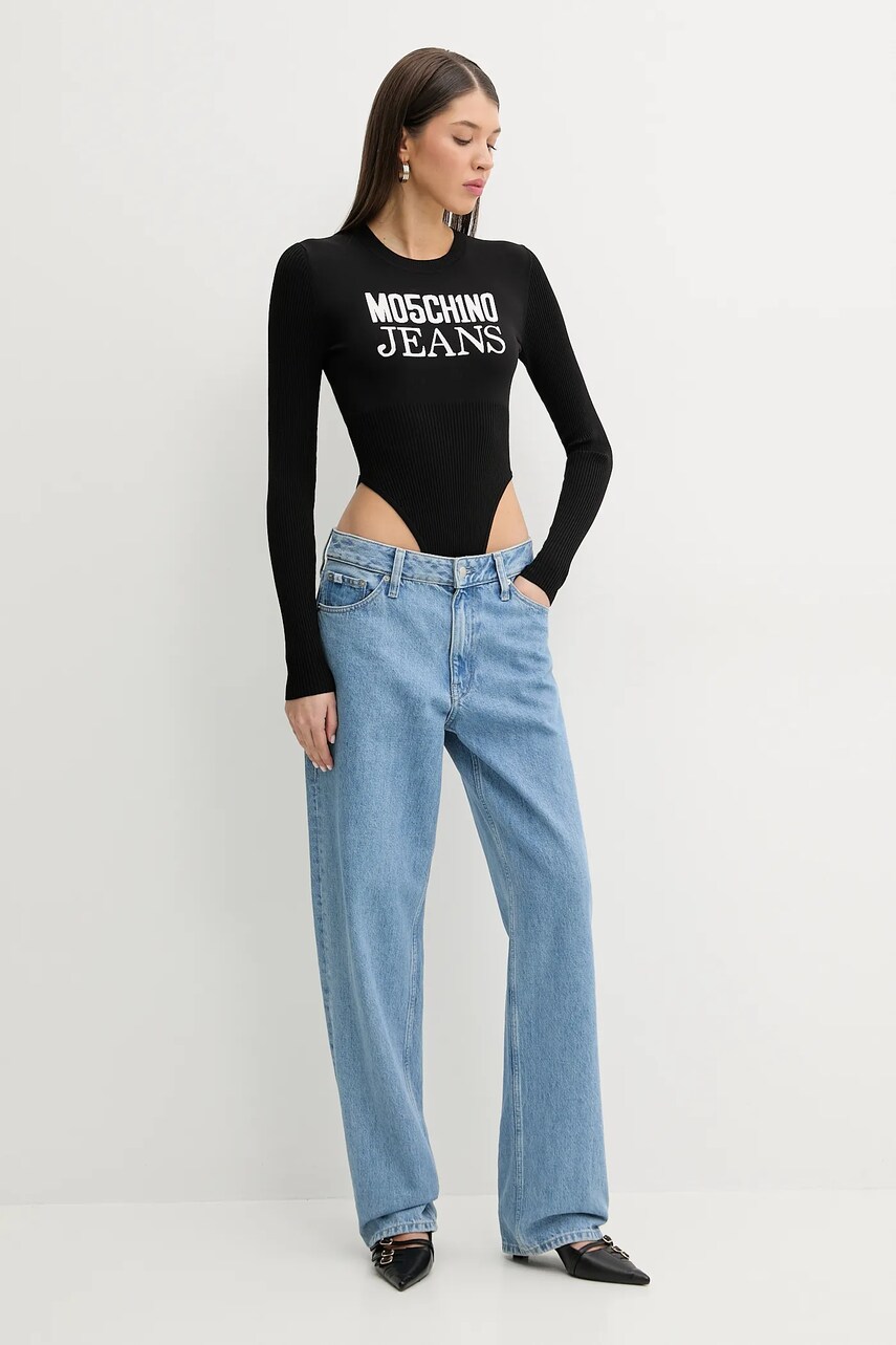 Боді Moschino Jeans жіноче колір чорний легке 1181 3203