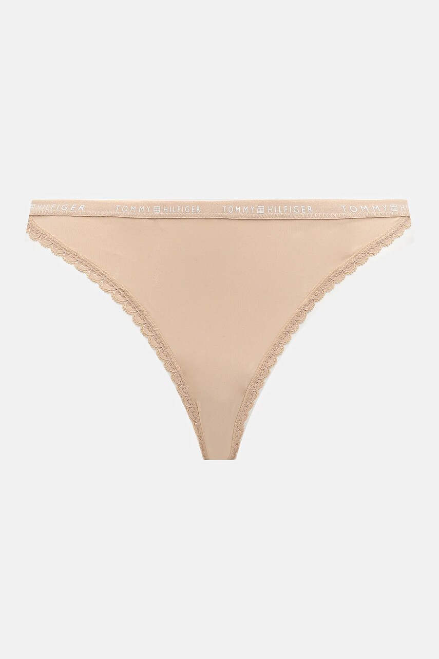Стринги Tommy Hilfiger 3-pack колір бежевий UW0UW05754