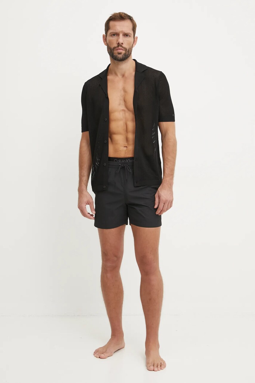 Шорти Calvin Klein колір чорний KM0KM01081