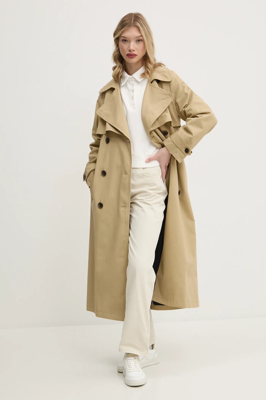 Бавовняна кофта Tommy Jeans жіноча колір бежевий візерунок DW0DW19409