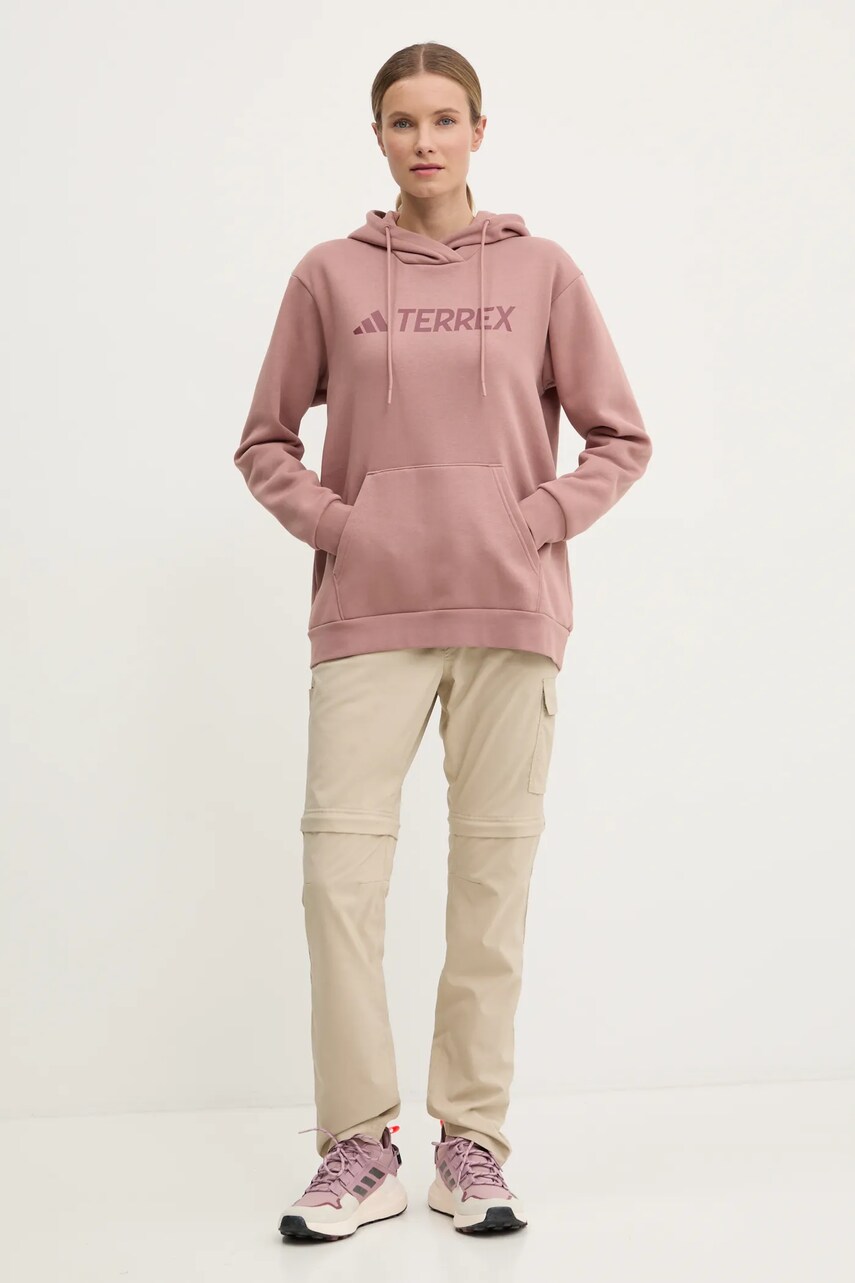 Кофта adidas TERREX Multi колір рожевий з капюшоном з принтом JF9090