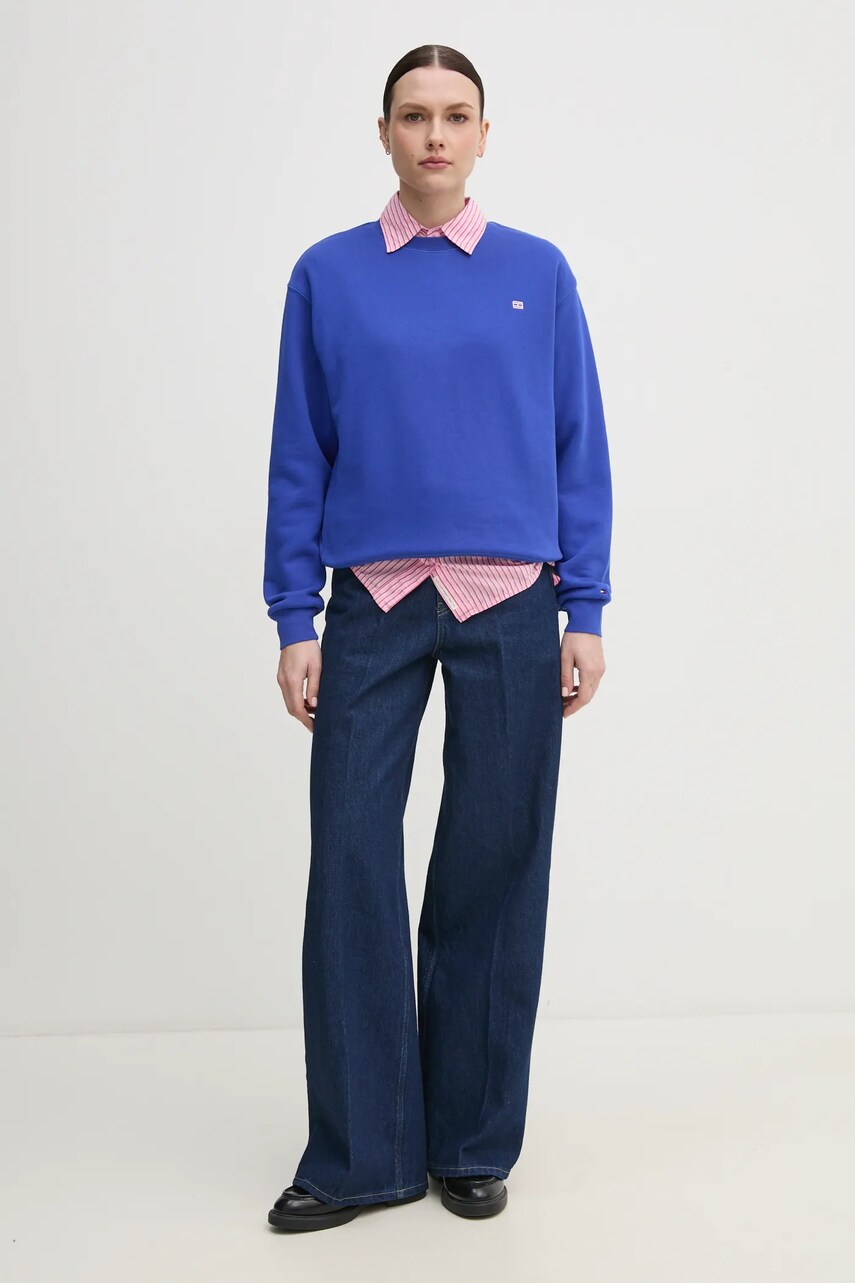 Бавовняна кофта Tommy Hilfiger жіноча колір фіолетовий однотонна WW0WW45980