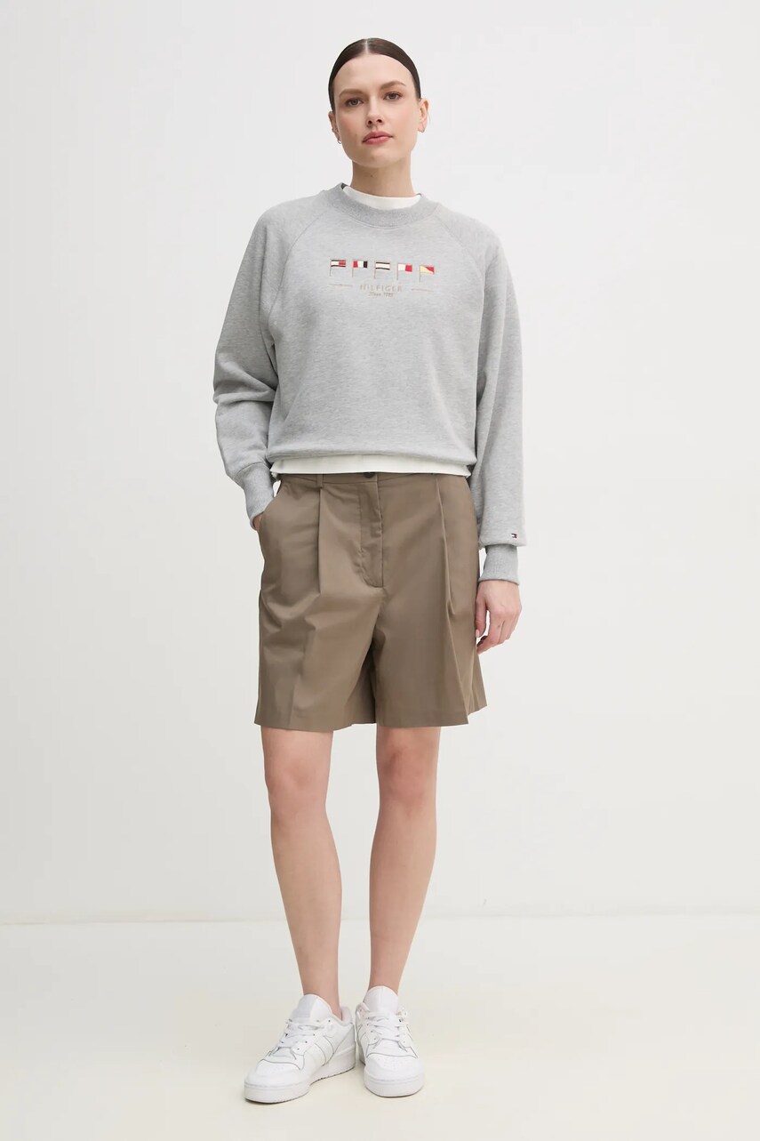 Кофта Tommy Hilfiger жіноча колір сірий з аплікацією WW0WW45526