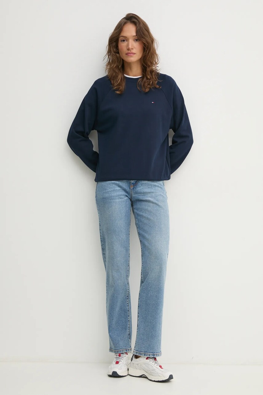 Кофта Tommy Hilfiger жіноча колір синій однотонна UW0UW05771