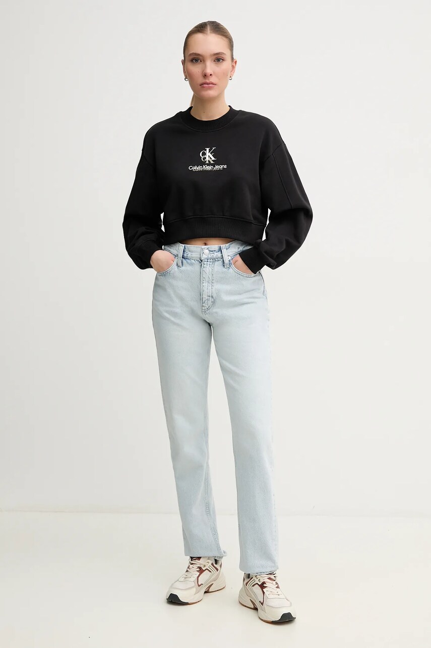 Бавовняна кофта Calvin Klein Jeans жіноча колір чорний з принтом J20J225544