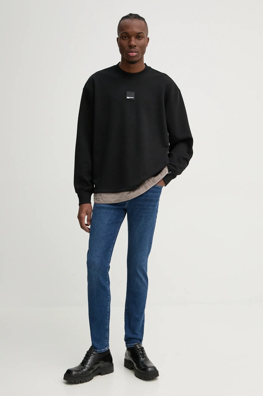 Кофта Karl Lagerfeld Jeans чоловіча колір чорний з аплікацією A1M20029