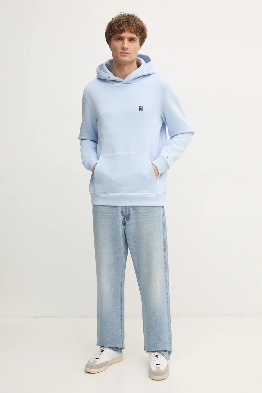 Бавовняна кофта Tommy Hilfiger чоловіча з капюшоном однотонна MW0MW37469