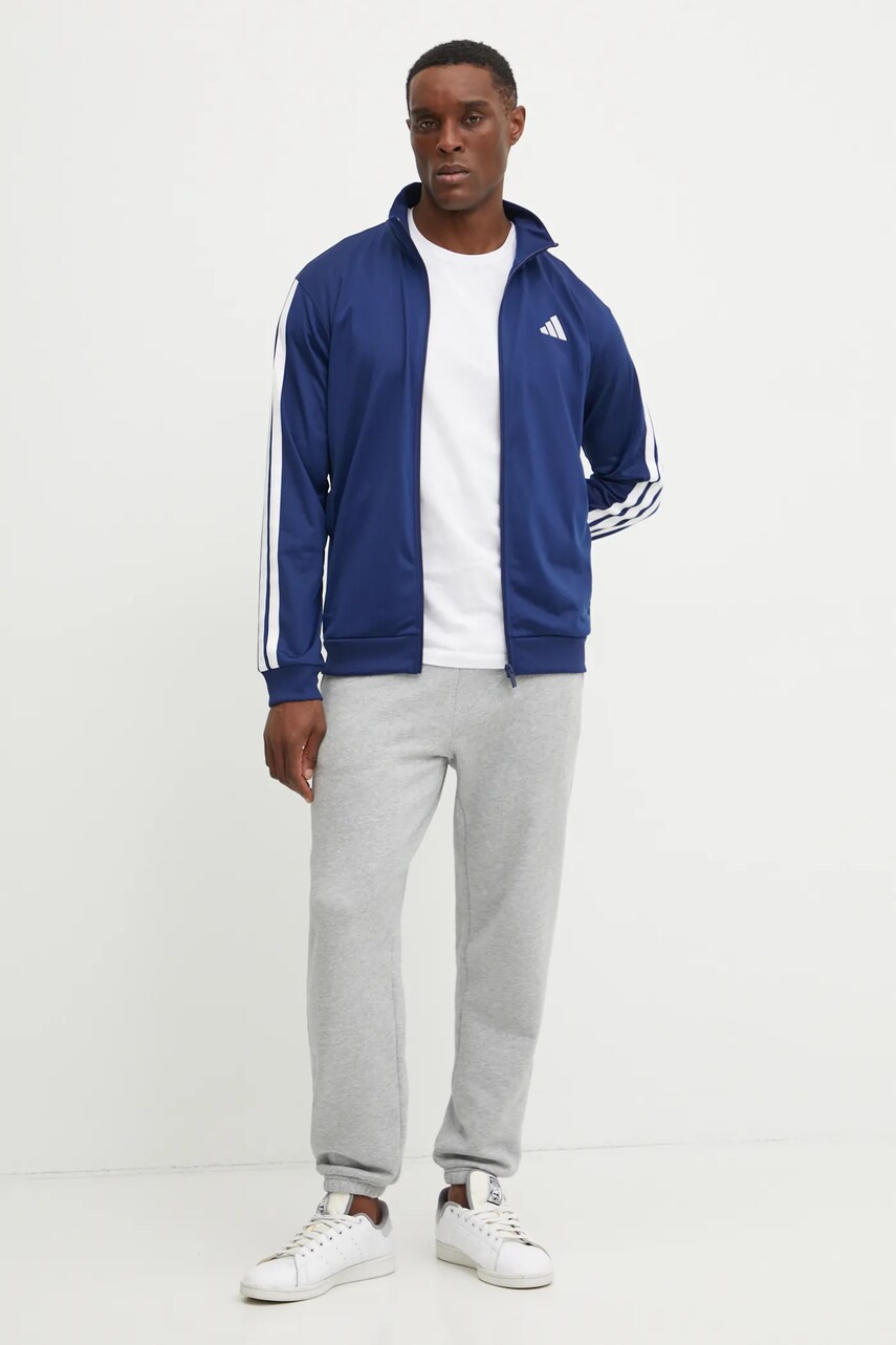 Кофта adidas 3-Stripes чоловіча колір синій з аплікацією JI8817