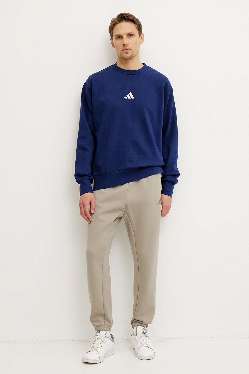 Кофта adidas Feelcozy чоловіча колір синій з аплікацією JE3792