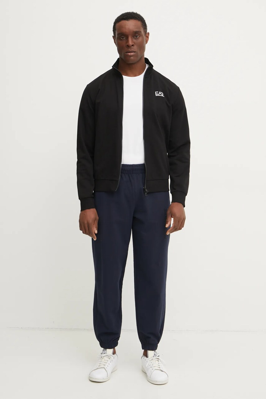 Кофта EA7 Emporio Armani чоловіча колір чорний з принтом PJVRZ.8NPM31