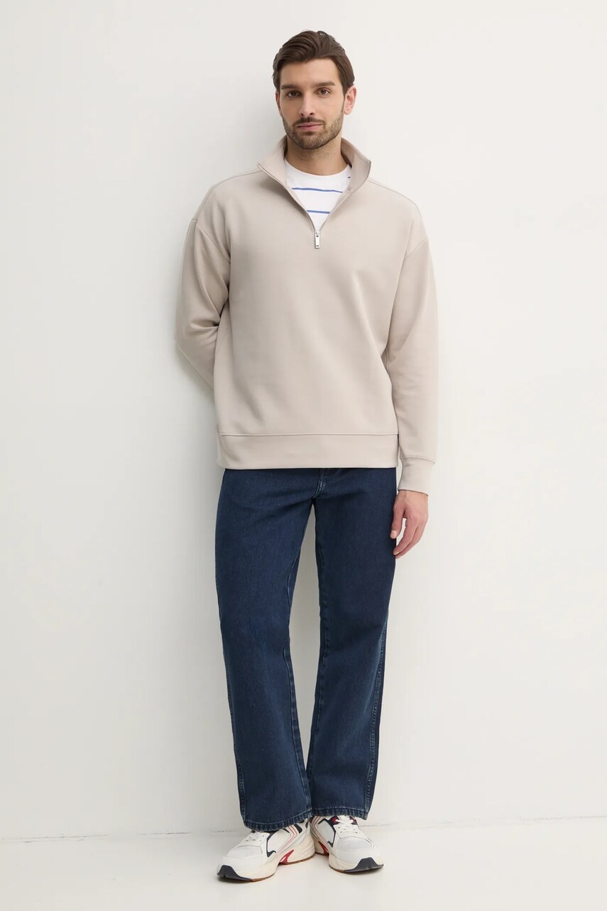 Кофта Calvin Klein чоловіча колір бежевий однотонна K10K114255