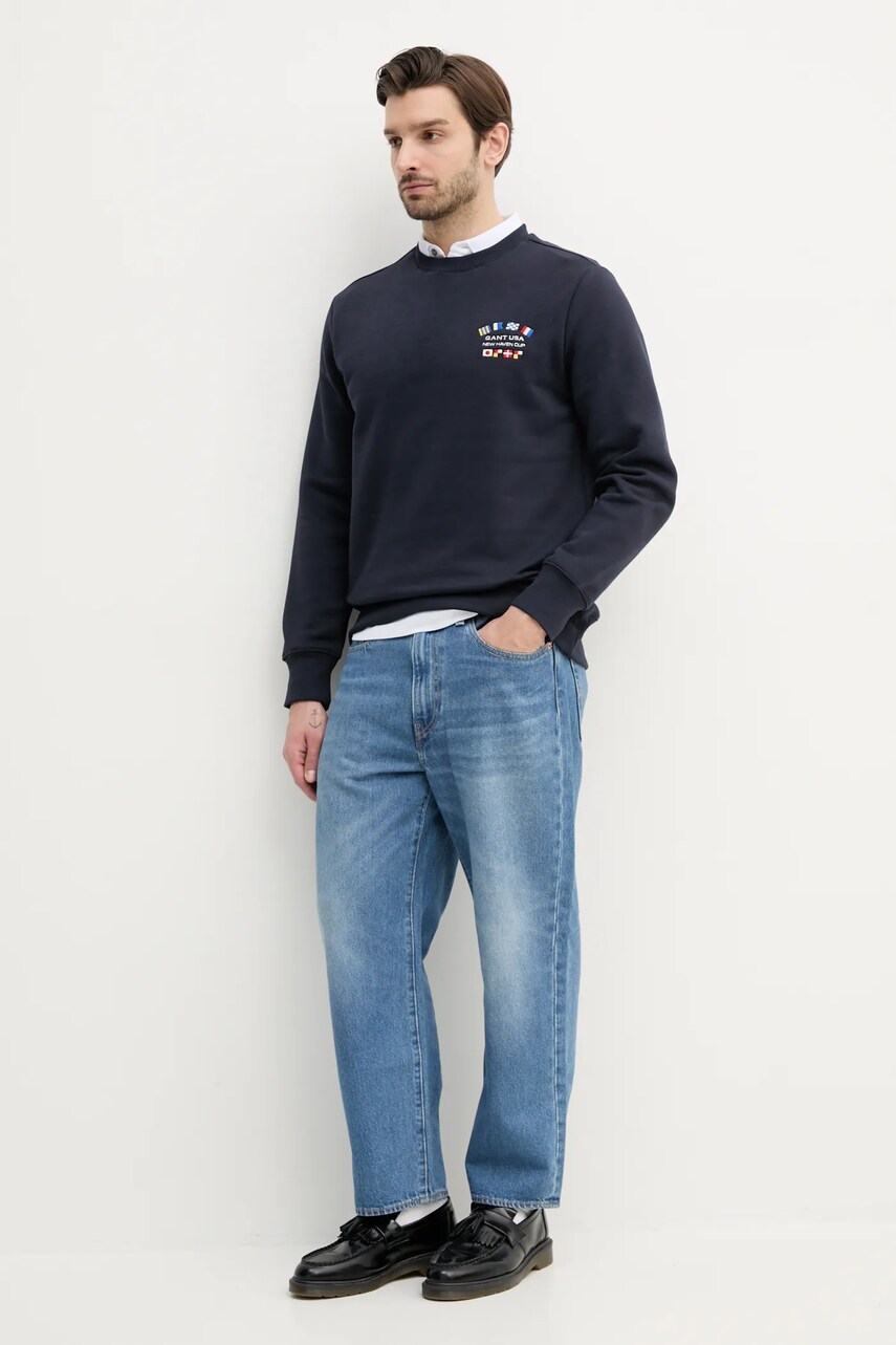 Кофта Gant чоловіча колір синій з аплікацією 2067039